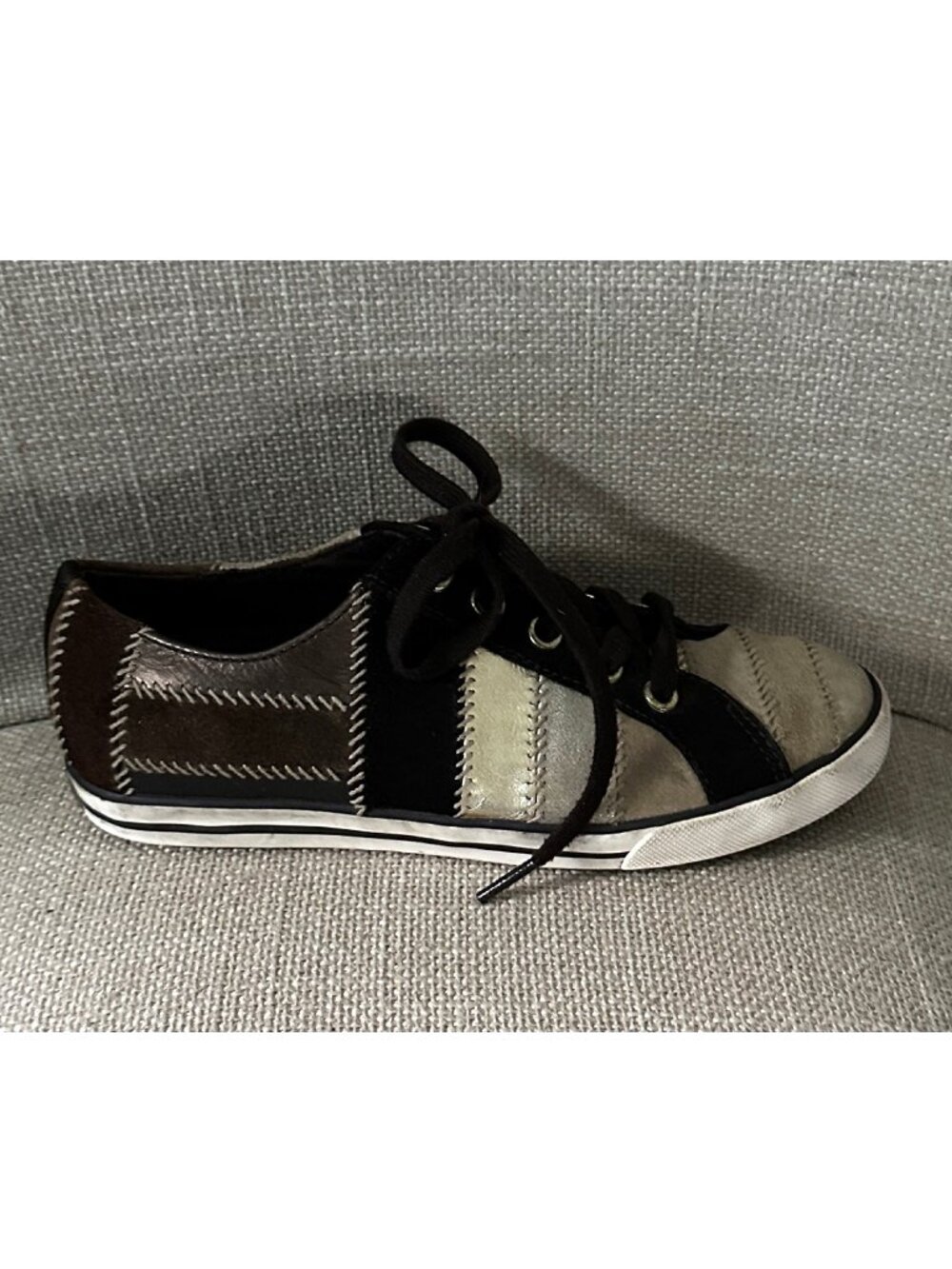 Coach Tamra Sneakers Patchwork Leather Tie-up Shoes Size 5.5